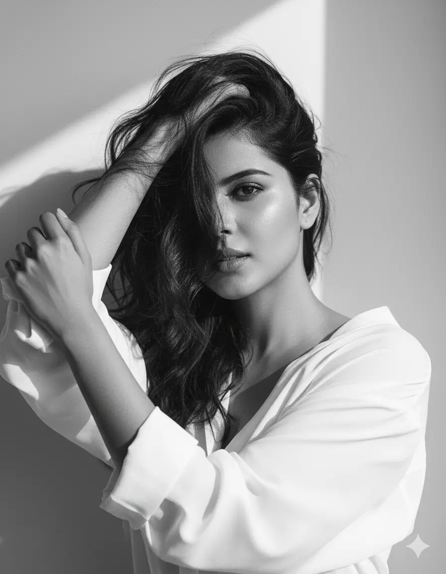 Shadowed Elegance: Textures and Expression in B&W